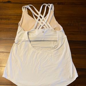 WHITE LULULEMON TANK WITH BUILT-IN BRA